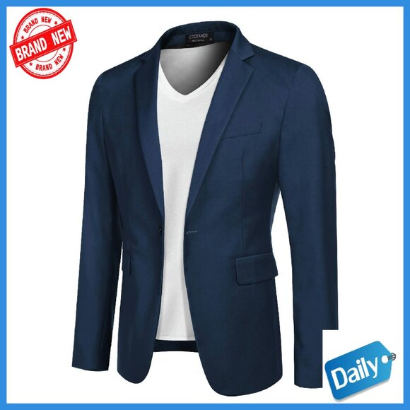 Men's Regular Fit Sport Coat Blazer Lightweight Twill Business Casual